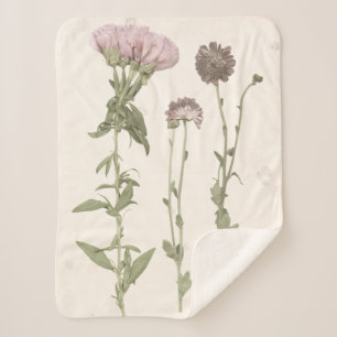 Couverture Sherpa Fleurs pressées - rose