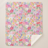 Couverture Sherpa Fleurs printanières estivales à l'aquarelle de sty (Devant)