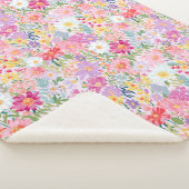 Couverture Sherpa Fleurs printanières estivales à l'aquarelle de sty (3/4)