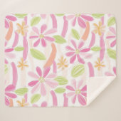 Couverture Sherpa Fleurs Rétro Pastel (2) (Devant (Horizontal))