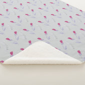 Couverture Sherpa Fleurs rose gris (3/4)