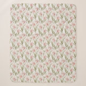 Couverture Sherpa Fleurs Rose Pâle et Orchidée Sag (Devant)