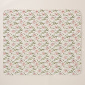 Couverture Sherpa Fleurs Rose Pâle et Orchidée Sag (Devant (Horizontal))