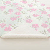 Couverture Sherpa Fleurs Rose Tendre (3/4)