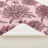Couverture Sherpa Fleurs rose vif vintages Motif illustré (3/4)