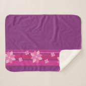 Couverture Sherpa Fleurs roses (Devant (Horizontal))