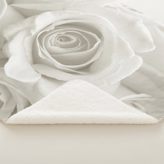 Couverture Sherpa Fleurs | Roses blanches (3/4)