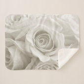 Couverture Sherpa Fleurs | Roses blanches (Devant (Horizontal))