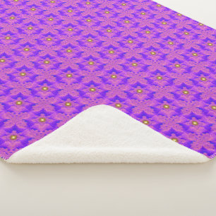 Couverture Sherpa Fleurs roses bleues en 3D, Artdeco