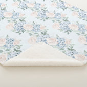 Couverture Sherpa Fleurs roses bleues romantiques  (3/4)