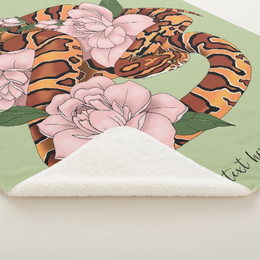 Couverture Sherpa Fleurs roses du serpent de maïs vert (3/4)