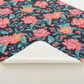 Couverture Sherpa Fleurs roses et coraux (3/4)