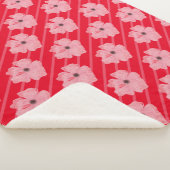 Couverture Sherpa Fleurs Roses Et Rayures (3/4)