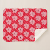 Couverture Sherpa Fleurs Roses Et Rayures (Devant (Horizontal))