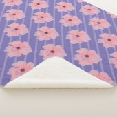 Couverture Sherpa Fleurs Roses Et Rayures (3/4)
