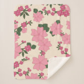 Couverture Sherpa Fleurs Roses, Motif Floral, Motif De Fleurs (Devant)