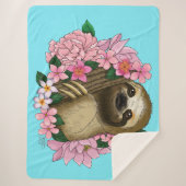 Couverture Sherpa Fleurs roses parentes (Devant)