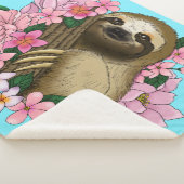 Couverture Sherpa Fleurs roses parentes (3/4)