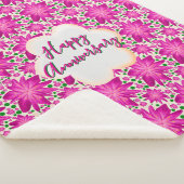 Couverture Sherpa Fleurs roses personnalisées et sur mesure  (3/4)