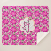 Couverture Sherpa Fleurs roses personnalisées et sur mesure  (Devant (Horizontal))