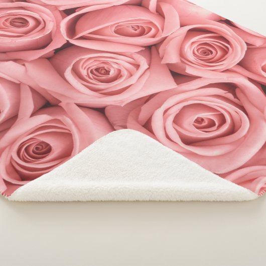Couverture Sherpa Fleurs | Roses roses (3/4)