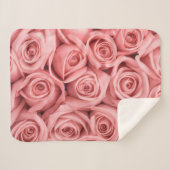 Couverture Sherpa Fleurs | Roses roses (Devant (Horizontal))