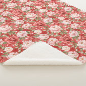 Couverture Sherpa Fleurs roses rouges chic (3/4)