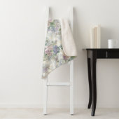 Couverture Sherpa Fleurs roses violettes romantiques (En situation)