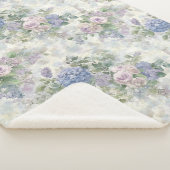Couverture Sherpa Fleurs roses violettes romantiques (3/4)
