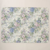 Couverture Sherpa Fleurs roses violettes romantiques (Devant (Horizontal))