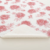Couverture Sherpa Fleurs Rouges Chic (3/4)