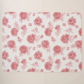 Couverture Sherpa Fleurs Rouges Chic (Devant (Horizontal))