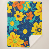 Couverture Sherpa Fleurs Rush Colorées-Dopamine Style-Retro (Devant)