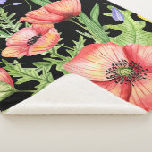 Couverture Sherpa "Fleurs sauvages d'aquarelle vibrants sur toile no (3/4)