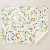 Couverture Sherpa Fleurs sauvages de printemps été (Devant (Horizontal))
