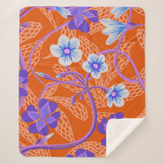 Couverture Sherpa Fleurs sauvages décoratifs fleuris. Bac à fleurs d