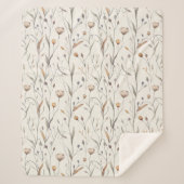 Couverture Sherpa Fleurs Sauvages Délicates (Devant)