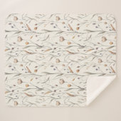 Couverture Sherpa Fleurs Sauvages Délicates (Devant (Horizontal))