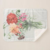 Couverture Sherpa Fleurs sauvages d'été - roses et rouges (Devant (Horizontal))