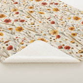Couverture Sherpa Fleurs sauvages rustiques - Boho Automne modèle fl (3/4)