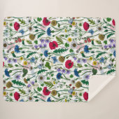Couverture Sherpa Fleurs sauvages sur blanc cassé (Devant (Horizontal))