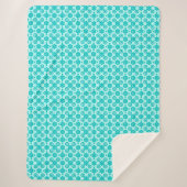 Couverture Sherpa Fleurs simples perle et beignets Spearmint blanc (Devant)