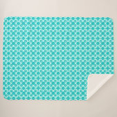 Couverture Sherpa Fleurs simples perle et beignets Spearmint blanc (Devant (Horizontal))