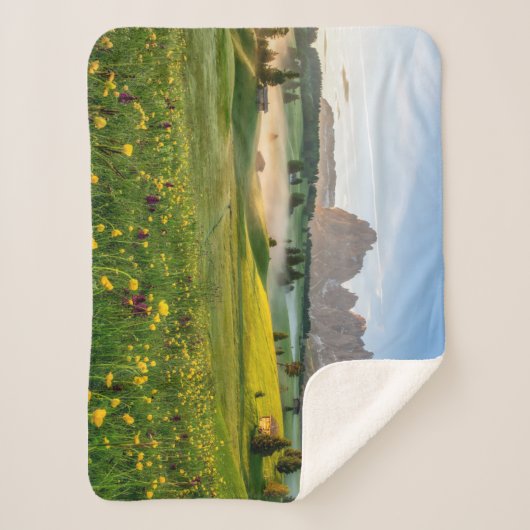 Couverture Sherpa Fleurs | Spring Alpe di Siusi Langkofel (Devant)