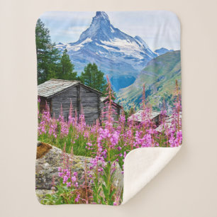 Couverture Sherpa Fleurs Summer Matterhorn Suisse