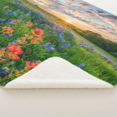 Couverture Sherpa Fleurs | Texas Bluebonnets & Indian Paintbrush (3/4)