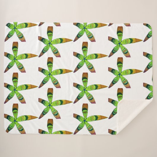 Couverture Sherpa fleurs tropicales (Devant (Horizontal))