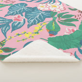 Couverture Sherpa Fleurs tropicales Abstraites, motif de guache pein (3/4)