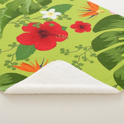 Couverture Sherpa Fleurs tropicales Arrière - plan 6 (3/4)