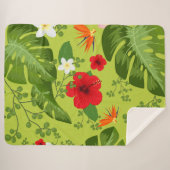 Couverture Sherpa Fleurs tropicales Arrière - plan 6 (Devant (Horizontal))